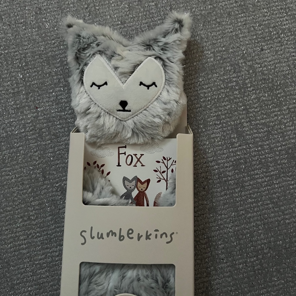 NIB Slumberkins Discontinued Silver Fox Snuggler